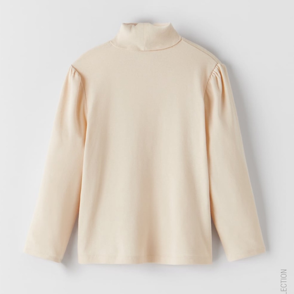 Zara Basic Mock Neck Tee NWT ~ Size 14 - Picture 2 of 3